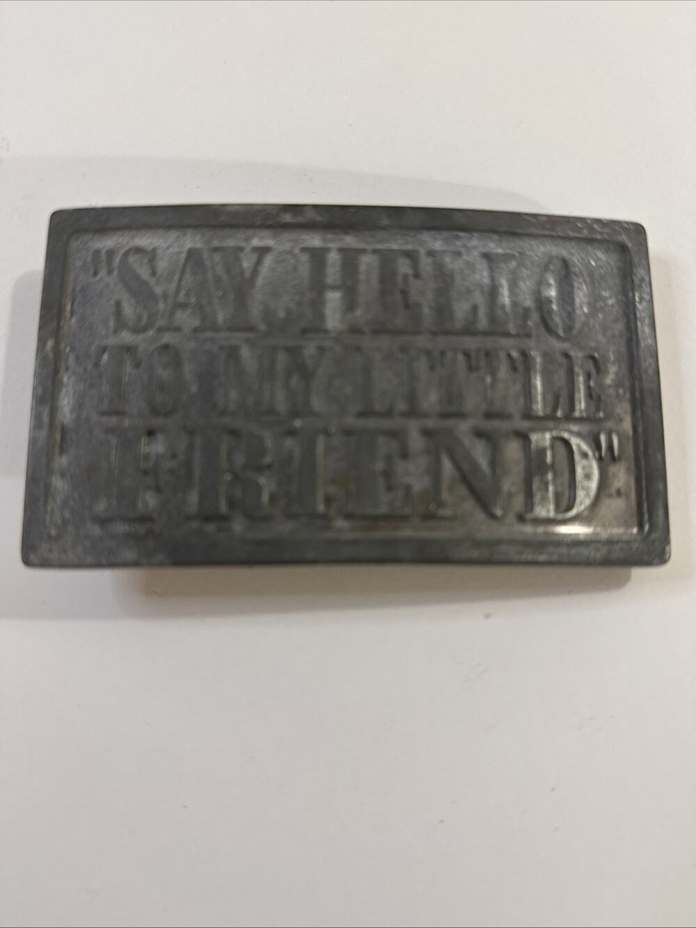Scarface Say Hello To My Little Friend Metal Belt Buckle Vintage Movie Quote Fan